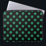 Grönt och svart polka dots laptop fodral<br><div class="desc">Grönt och svart polka dots</div>