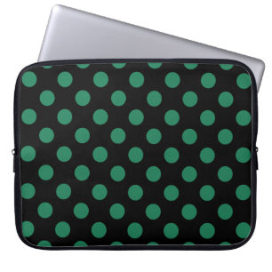 Grönt och svart polka dots laptop fodral