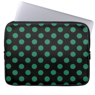 Grönt och svart polka dots laptop fodral