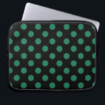 Grönt och svart polka dots laptop sleeve<br><div class="desc">Grönt och svart polka dots</div>