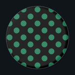 Grönt och svart polka dots magnet<br><div class="desc">Grönt och svart polka dots</div>