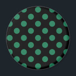 Grönt och svart polka dots magnet<br><div class="desc">Grönt och svart polka dots</div>