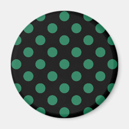 Grönt och svart polka dots magnet