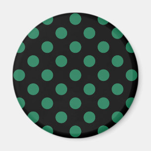 Grönt och svart polka dots magnet