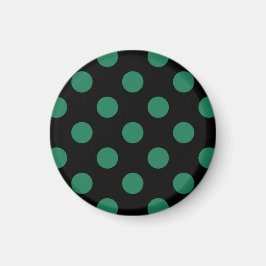 Grönt och svart polka dots magnet