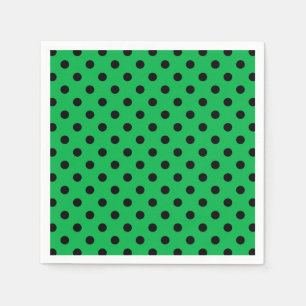 Grönt och svart Polka dots Pappersservett