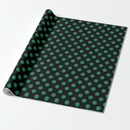 Grönt och svart polka dots presentpapper