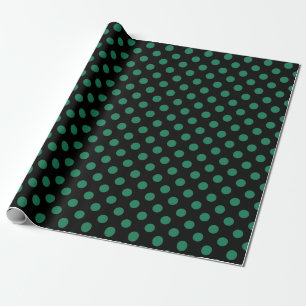 Grönt och svart polka dots presentpapper