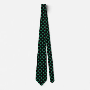 Grönt och svart polka dots slips
