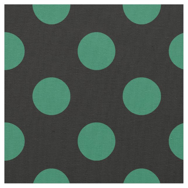 Grönt och svart polka dots tyg (Närbild)