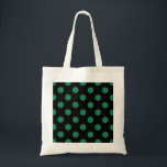 Grönt och svart polka dots tygkasse<br><div class="desc">Grönt och svart polka dots</div>