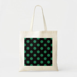 Grönt och svart polka dots tygkasse