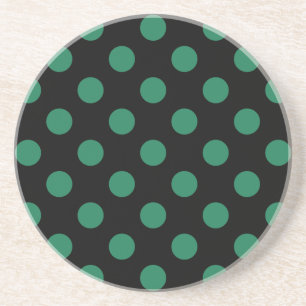 Grönt och svart polka dots underlägg