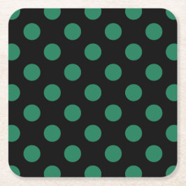 Grönt och svart polka dots underlägg papper kvadrat