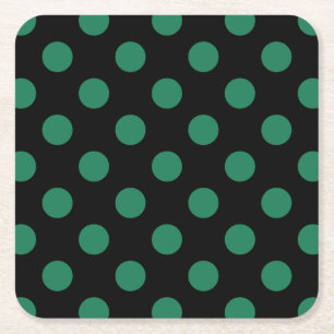 Grönt och svart polka dots underlägg papper kvadrat