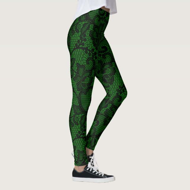 Grönt och Svarta havet Snöre Leggings (Höger)