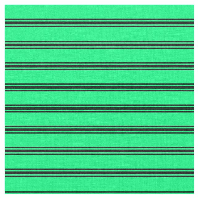 Grönt och Svarta Linjer Mönster Tyg (Närbild)
