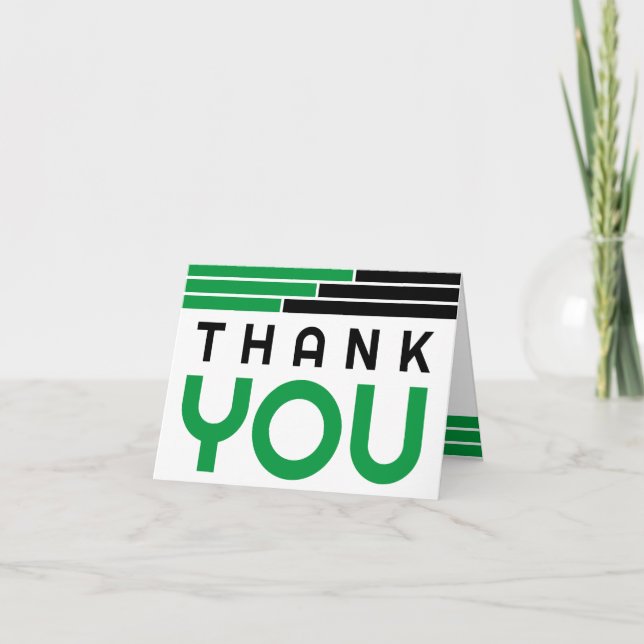 Grönt och Svarta Pub Studenten Tack Kort (Framsida)