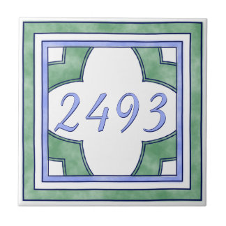 Grönt och tänder - numrerar det små huset för kakelplatta