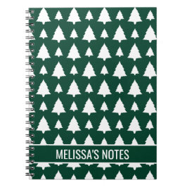 Grönt och text för Julgran Mönster och text Anteckningsbok