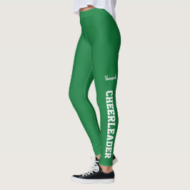 Grönt och vit CheerLedare Leggings