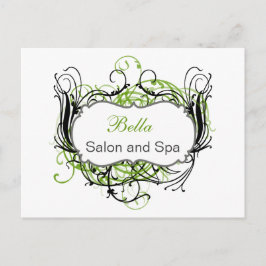 grönt och vit Chic - tackkort Vykort