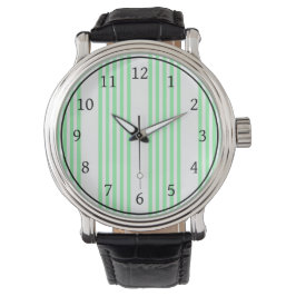 Grönt och vit fem rand mönster armbandsur