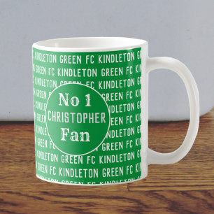 Grönt och vit fotboll för Fläkt eller fotboll Kaffemugg