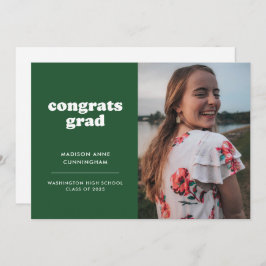 Grönt och vit Gratulerar Grad 2 Photo Studenten Meddelande