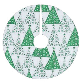 Grönt och vit Julgran Träd Skirt Julgransmatta Borstad Polyester