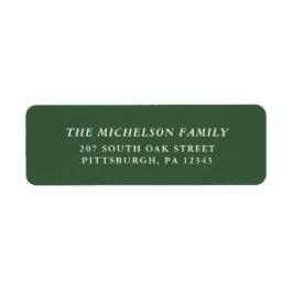 Grönt och vit julreturadressetikett returadress etikett