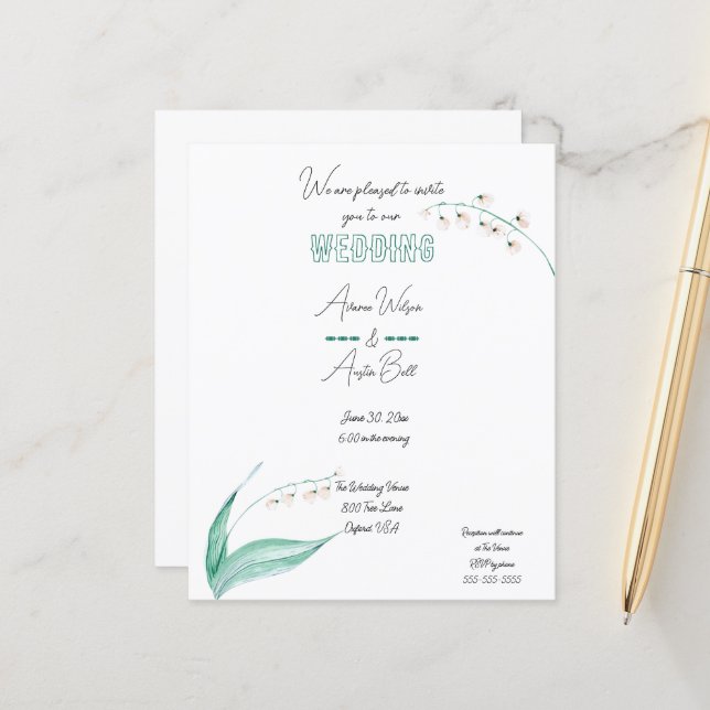 Grönt och vit Lily i Valley (Fram/Back In Situ)