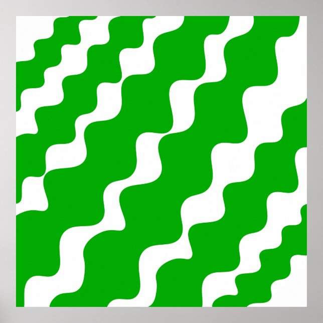 Grönt och vit lutning vinkarare mönster poster (Framsidan)