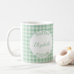 Grönt och vit marinkskinka med namn kaffemugg