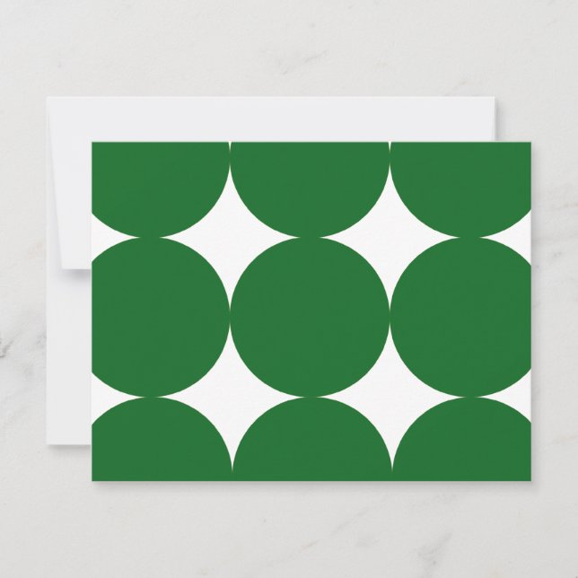 Grönt och Vit Modern Polka dots OSA kort (Framsida)