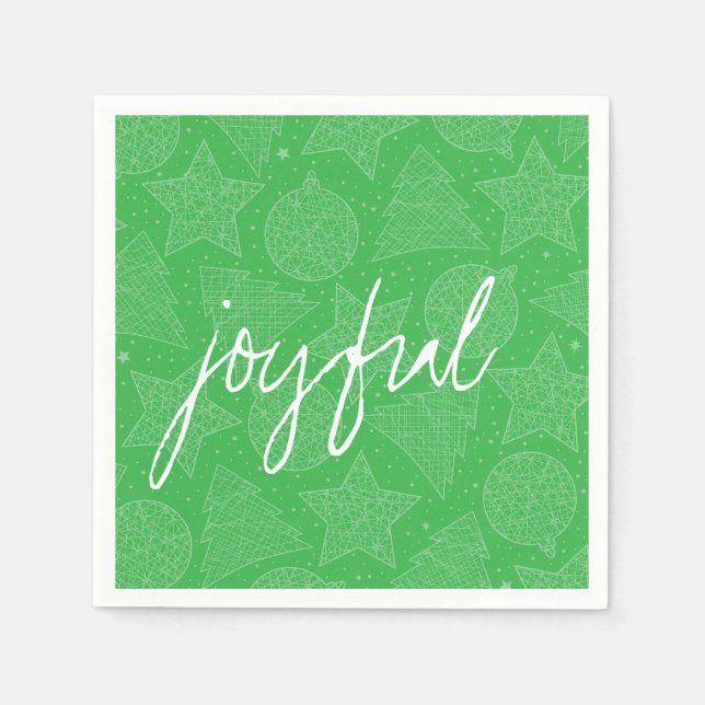 Grönt och vit Mönster-Pappersservett Pappersservett (Framsidan)