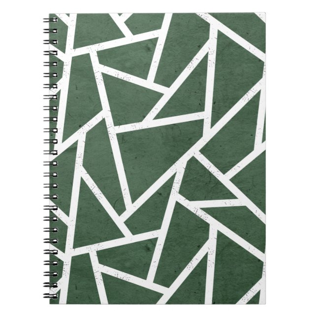 Grönt och vit mosaik mönster anteckningsbok (Framsidan)