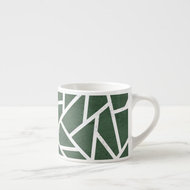 Grönt och vit mosaik mönster espressomugg (Höger)