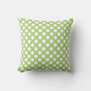 Grönt och vit polka dots-kudde kudde