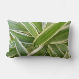 Grönt och vit skuggad Blommigt, Löv-design Lumbarkudde