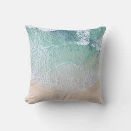 Grönt och vit Snöre-strand och kustland Kudde