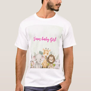 grönt och vit vattenfärgsbabydusch t shirt