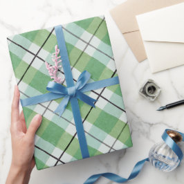 Grönt och vit vattenfärgspets presentpapper