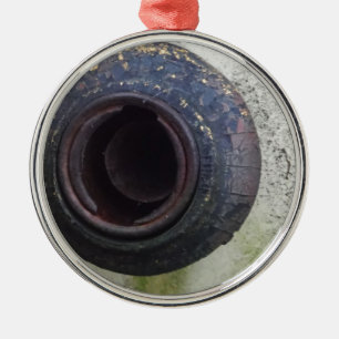 grönt- och vit vintage-lastbil gas julgransprydnad metall