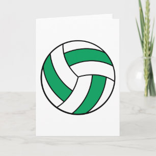 grönt och vit volleyboll kort