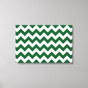 Grönt och vit Zigzag Canvastryck