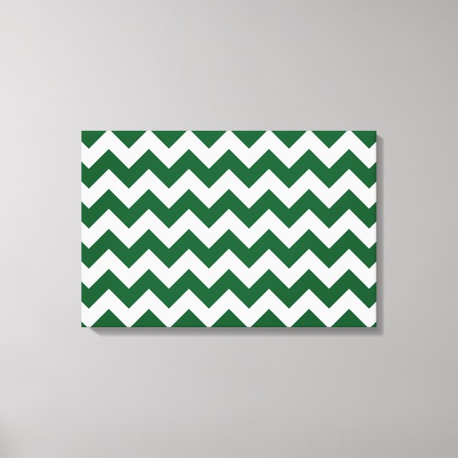 Grönt och vit Zigzag Canvastryck (Framsida)
