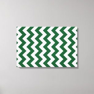 Grönt och vit Zigzag Canvastryck