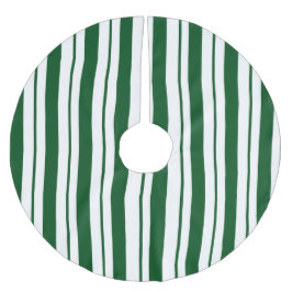 Grönt och Vita Candy cane Rand Julgransmatta Borstad Polyester