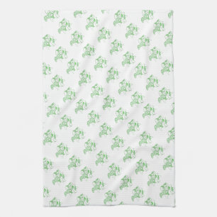 Grönt och Vita Dala Horses Kitchen towel Kökshandduk